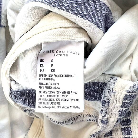 American Eagle Jumpsuit Romper Womens S Strapless  Blue White Striped - Picture 4 of 8